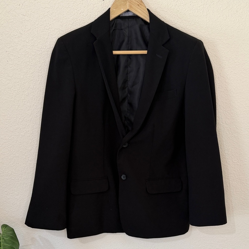 Van Heusen Flex Black Suit Sport Coat Jacket Blazer Boys Size 16 Husky
